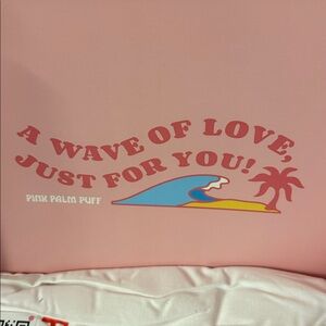 Pink Palm Puff Hoodie with Pink Accents